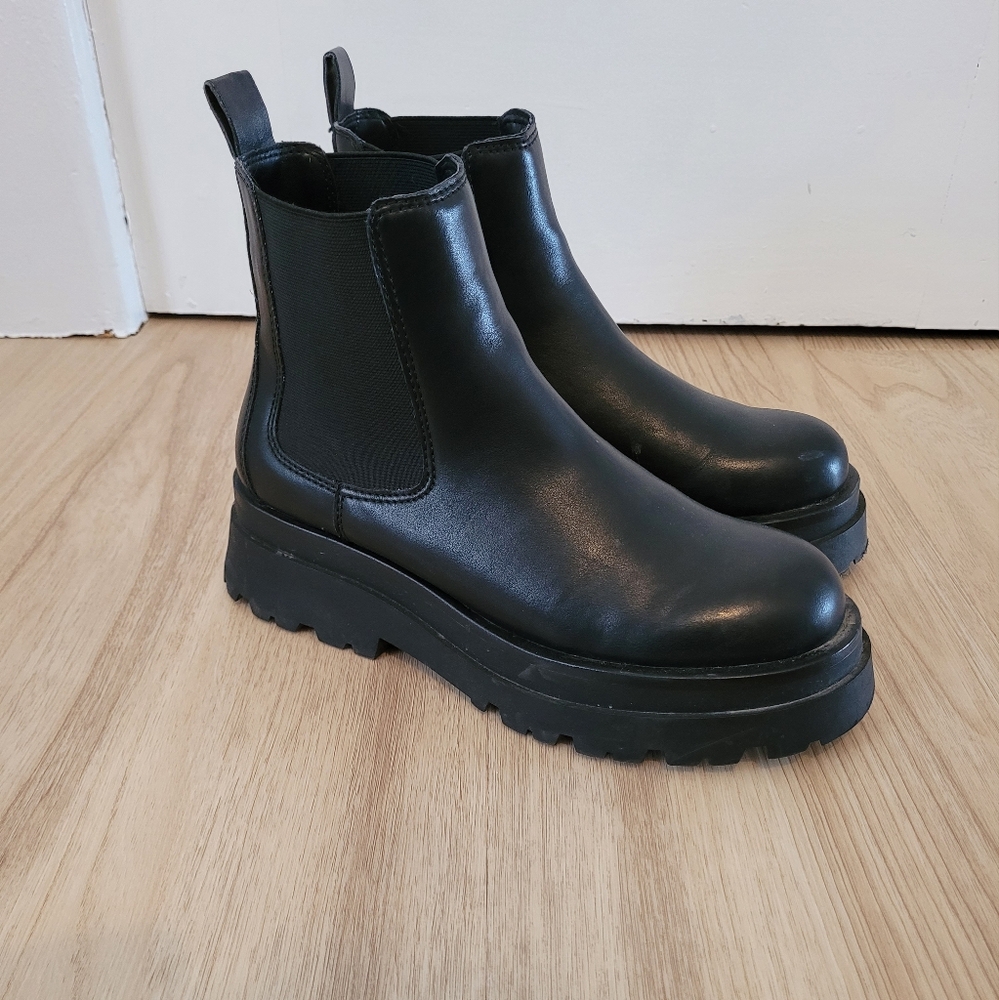 Black Leather Ankle Boots (Aldo)